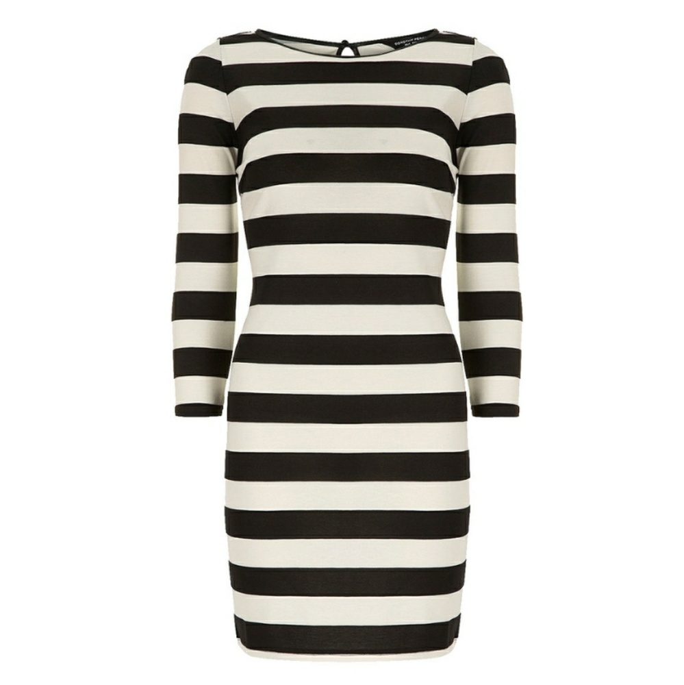 Dorothy Perkins black & white striped shift dress